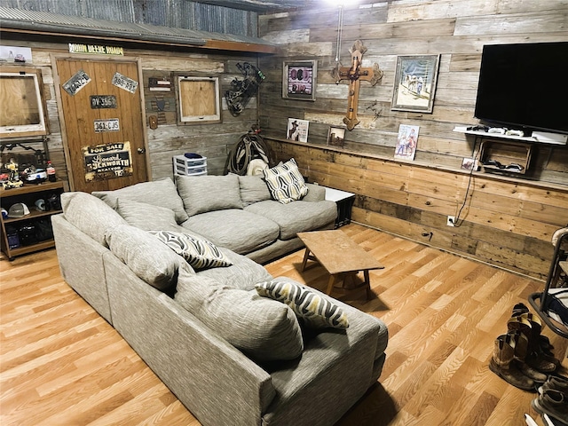 1630 County Road 3239, Hico, TX 76457 - living room with wooden walls and wood finished floors