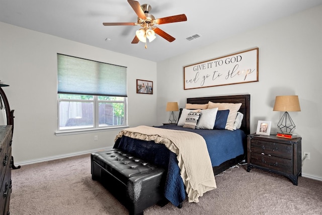 501 Bird Creek Dr, Little Elm, TX 75068 - bedroom with carpet flooring, baseboards, and a ceiling fan