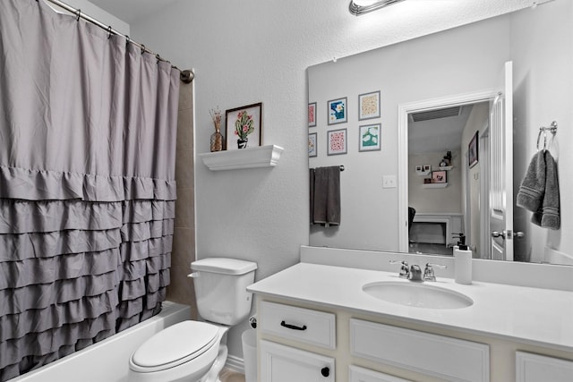 501 Bird Creek Dr, Little Elm, TX 75068 - bathroom featuring vanity, toilet, and shower / bath combo
