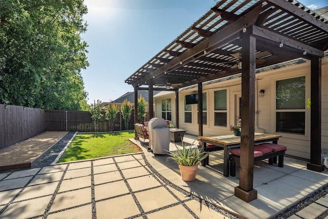501 Bird Creek Dr, Little Elm, TX 75068 - view of patio / terrace featuring a pergola and area for grilling