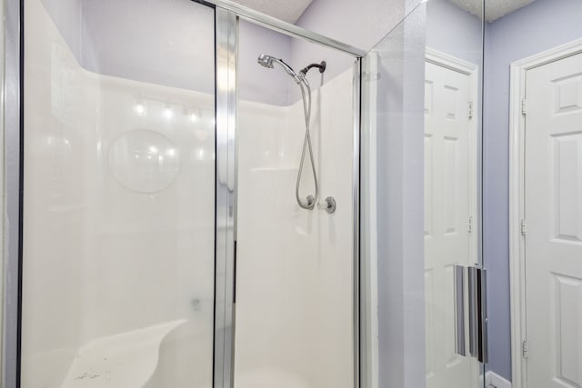 bathroom featuring a shower stall