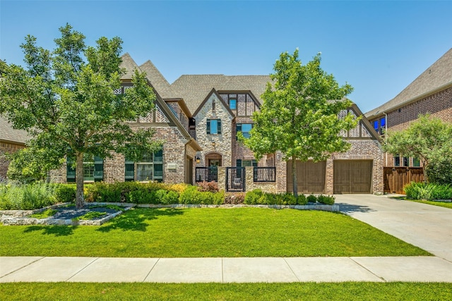 2205 Grafton Ln, Mckinney, TX 75071 - tudor house featuring concrete driveway and brick siding