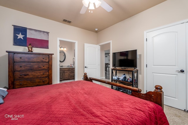 4549 Coyote Run, Abilene, TX 79602 - bedroom with ensuite bath and ceiling fan