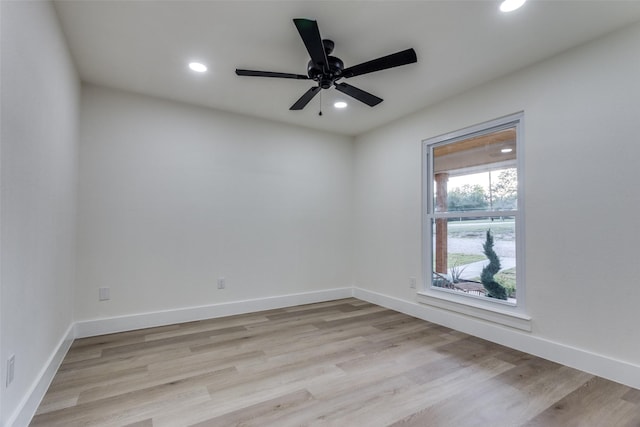 375 Briarwood Ln, Aledo, TX 76008 - empty room featuring recessed lighting, light wood finished floors, ceiling fan, and baseboards
