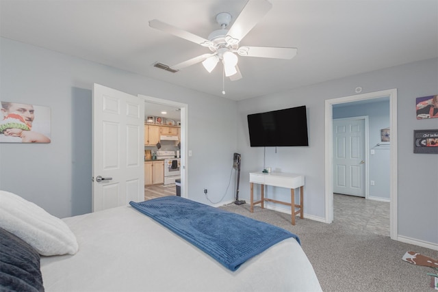 7662 Vz County Road 3504, Wills Point, TX 75169 - bedroom featuring baseboards, light carpet, and a ceiling fan