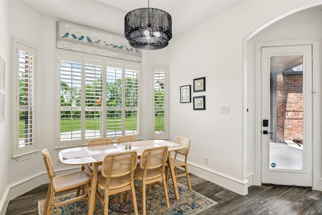 5900 Stage Coach Cir, Westlake, TX 76262 - dining room with baseboards and dark wood-type flooring