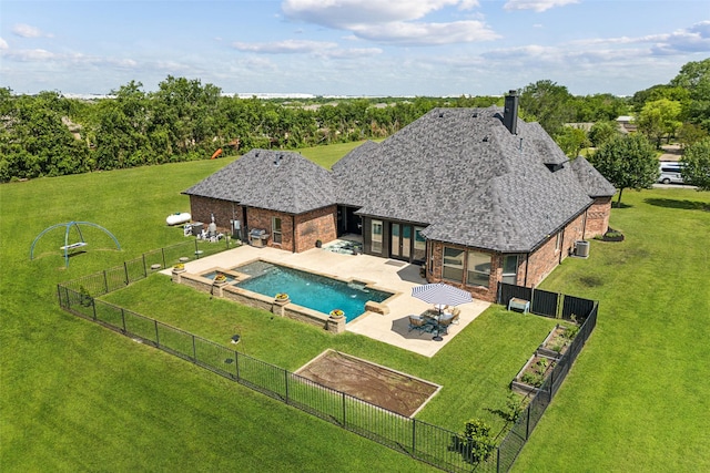 5900 Stage Coach Cir, Westlake, TX 76262 - view of pool with a patio area, a pool with connected hot tub, and cooling unit