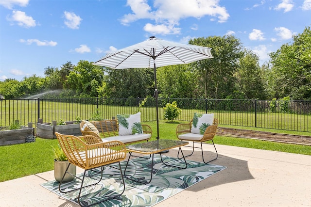 5900 Stage Coach Cir, Westlake, TX 76262 - view of patio with a vegetable garden and view of wooded area