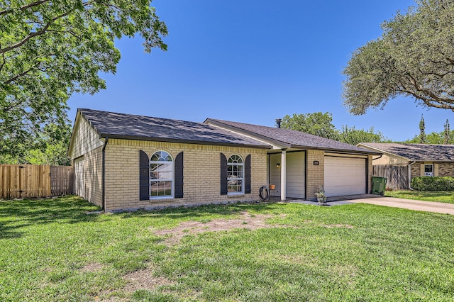 5225 Marks Cir, The Colony, TX 75056 - ranch-style house featuring brick siding, concrete driveway, a garage, and a shingled roof