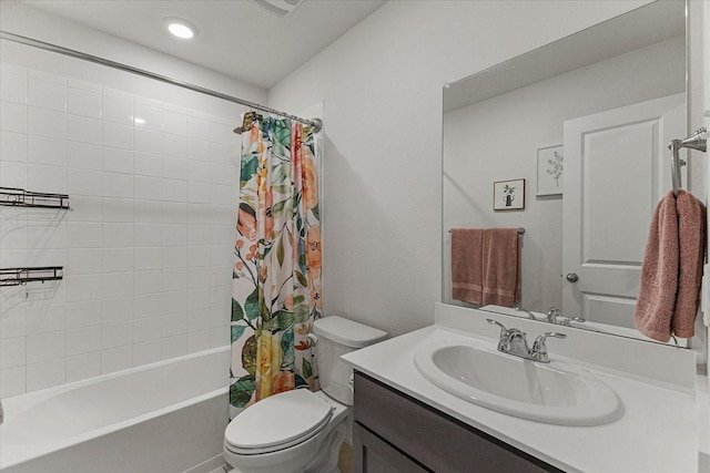 3303 Hawkins Dr, Fate, TX 75189 - bathroom featuring shower / tub combo with curtain, toilet, and vanity
