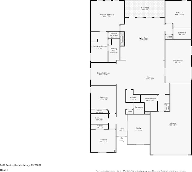 7401 Sabine Dr, Mckinney, TX 75071 - room layout