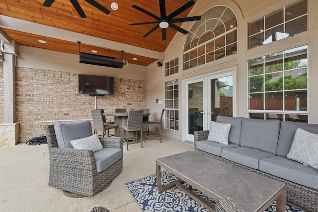 1925 Kiestwood Cir, Plano, TX 75025 - view of patio / terrace with an outdoor hangout area, a ceiling fan, and outdoor dining space