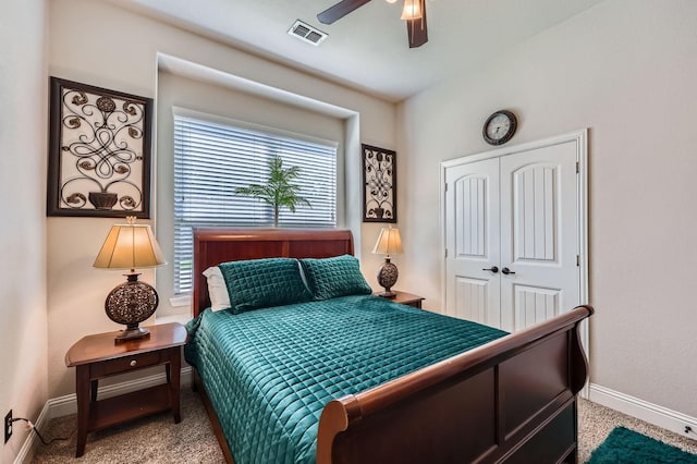 600 Oakmont Ct, Desoto, TX 75115 - carpeted bedroom featuring baseboards, a closet, and ceiling fan