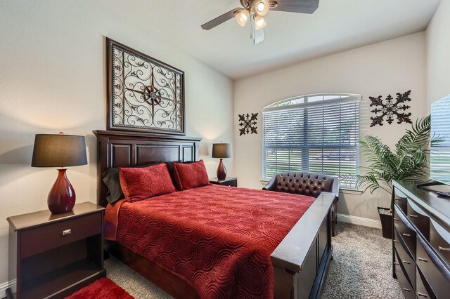 600 Oakmont Ct, Desoto, TX 75115 - bedroom featuring carpet, baseboards, and ceiling fan