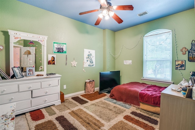 519 Butternut Dr, Garland, TX 75044 - bedroom with carpet, ceiling fan, and baseboards