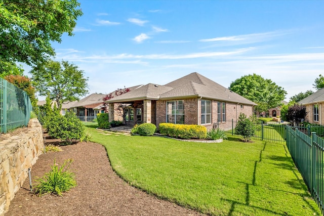 402 Pebble Beach Dr, Frisco, TX 75036 - back of property featuring brick siding and roof with shingles