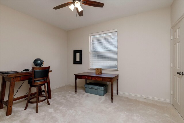 4301 Sandra Lynn Dr, Flower Mound, TX 75022 - office space with ceiling fan, light carpet, and baseboards