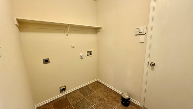 1924 Cliffrose Dr, Little Elm, TX 75068 - laundry room with electric dryer hookup, hookup for a washing machine, hookup for a gas dryer, and baseboards
