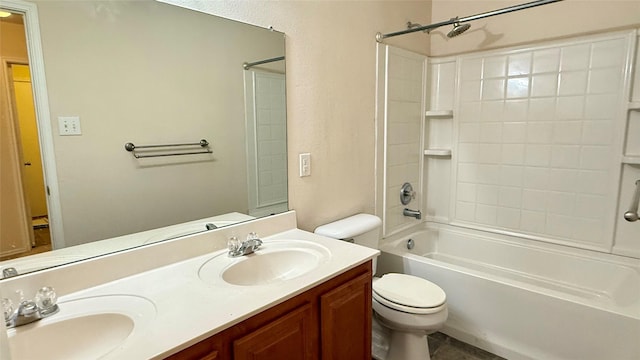 1924 Cliffrose Dr, Little Elm, TX 75068 - full bathroom with toilet, double vanity, and bathing tub / shower combination