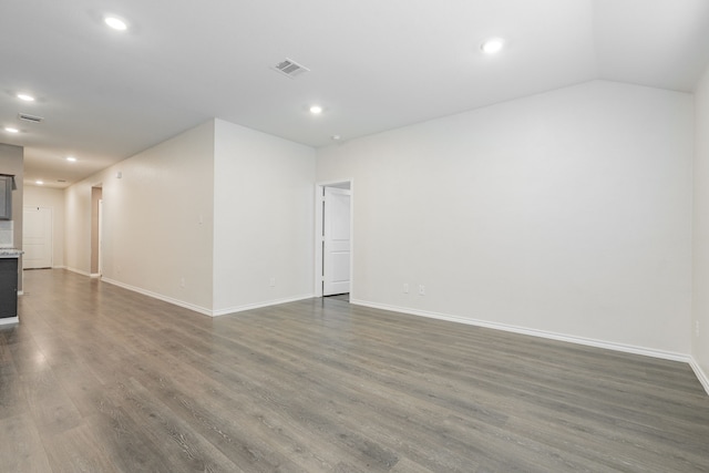 111 Seabiscuit Dr, Caddo Mills, TX 75135 - unfurnished living room with recessed lighting, dark wood-type flooring, and baseboards
