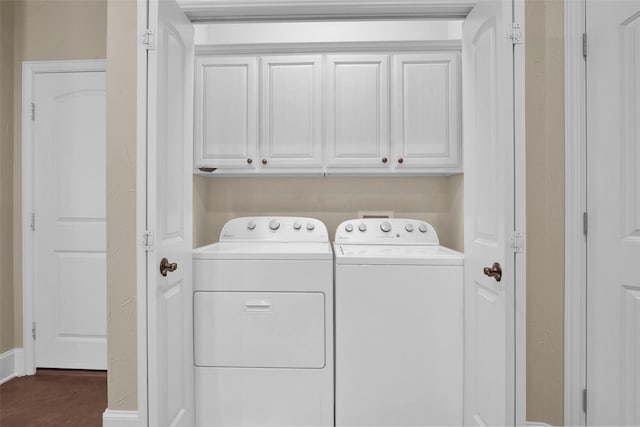 2920 Village Cir, Denison, TX 75020 - washroom with separate washer and dryer and cabinet space