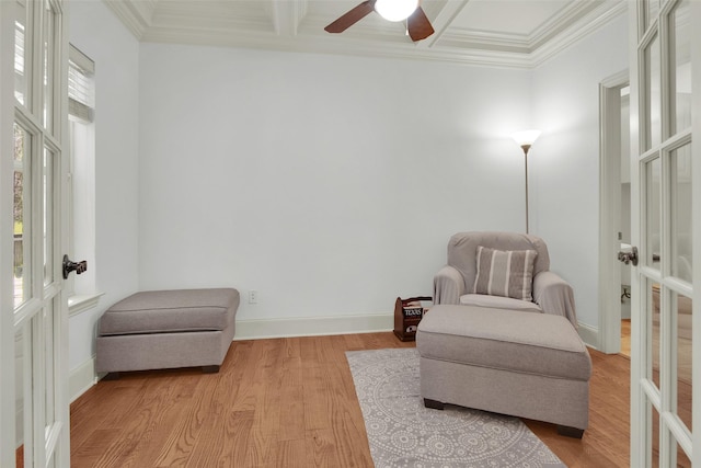 2920 Village Cir, Denison, TX 75020 - sitting room featuring french doors, plenty of natural light, and crown molding