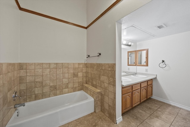 1206 Signal Ridge Pl, Rockwall, TX 75032 - full bath with a bath, double vanity, and tile patterned floors