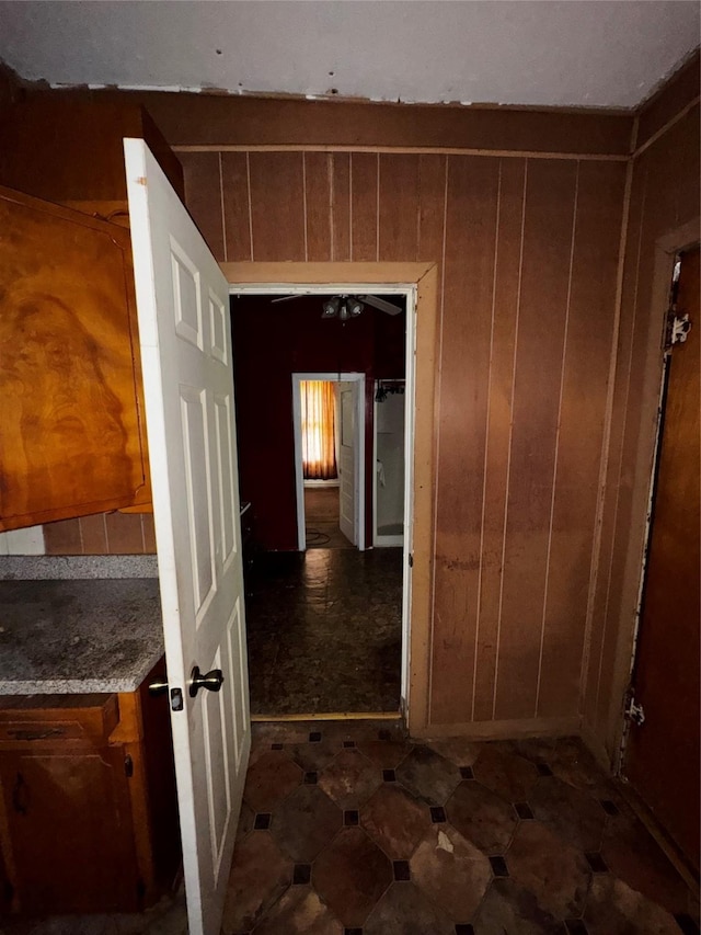 1205 W Arlington Ave, Fort Worth, TX 76110 - corridor with wood walls