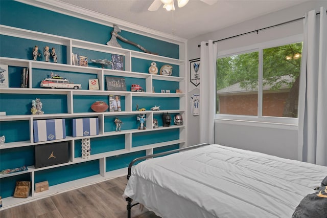 115 Mill Pond Rd, Denton, TX 76209 - bedroom featuring wood finished floors and ceiling fan