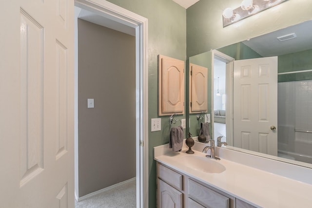 8301 Clearbrook Dr, Fort Worth, TX 76123 - bathroom with vanity, baseboards, and a shower