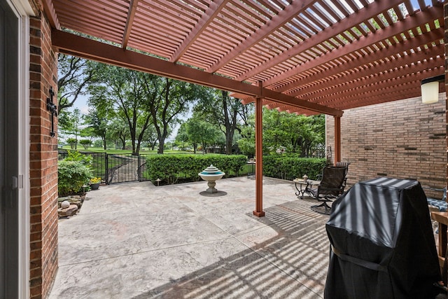 3024 Greenhill Dr, Plano, TX 75093 - view of patio featuring fence, a gate, and a pergola
