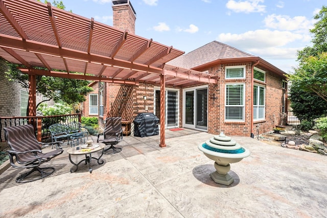 3024 Greenhill Dr, Plano, TX 75093 - view of patio featuring a pergola and area for grilling