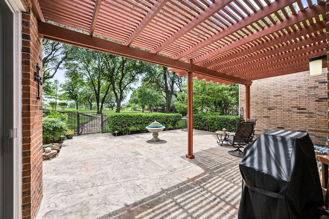 3024 Greenhill Dr, Plano, TX 75093 - view of patio / terrace featuring fence, a gate, and a pergola