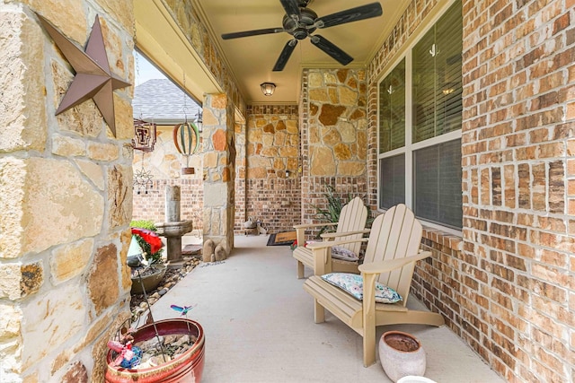 10805 Aurora Dr, Waco, TX 76708 - view of patio featuring a ceiling fan