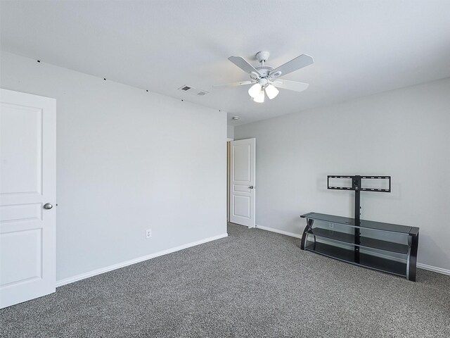 832 Adams Dr, Burleson, TX 76028 - workout area featuring a ceiling fan, baseboards, and carpet flooring