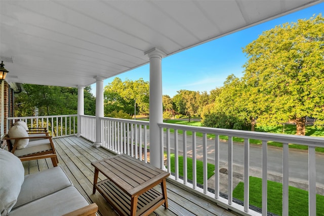 747 Kessler Lake Dr, Dallas, TX 75208 - deck featuring view of wooded area