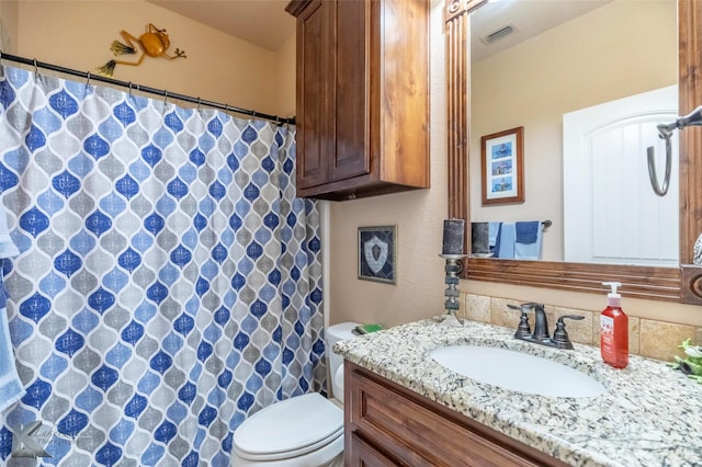 5158 Spring Creek Rd, Abilene, TX 79602 - full bathroom with toilet, vanity, and a shower with curtain