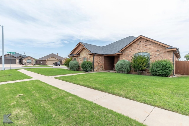 5158 Spring Creek Rd, Abilene, TX 79602 - single story home with stone siding, a shingled roof, and brick siding