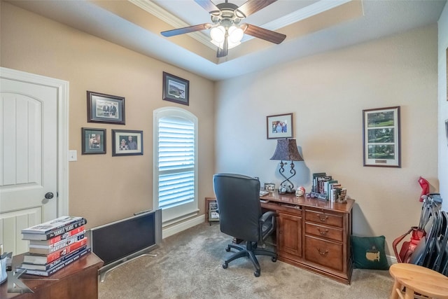 5158 Spring Creek Rd, Abilene, TX 79602 - office area with ceiling fan, carpet floors, and baseboards