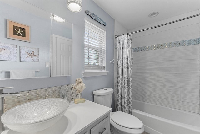 1590 N Hills Dr, Rockwall, TX 75087 - bathroom with vanity, toilet, and shower / bath combination with curtain