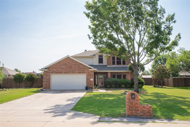 3066 Stoney Hollow Ln, Rockwall, TX 75087 - traditional-style home with brick siding, an attached garage, concrete driveway, and roof with shingles