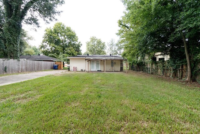 back of property with french doors