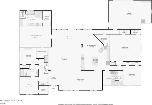 4222 Laren Ln, Dallas, TX 75244 - floor plan / room layout