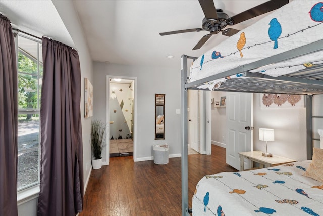 168 Barker Ln, Waco, TX 76705 - bedroom featuring wood finished floors, baseboards, and a ceiling fan
