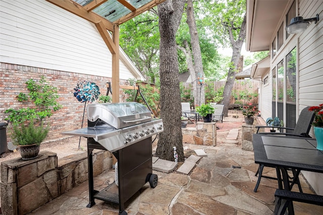 4728 Misty Oak Ln, Arlington, TX 76017 - view of patio / terrace featuring a fenced backyard and a grill