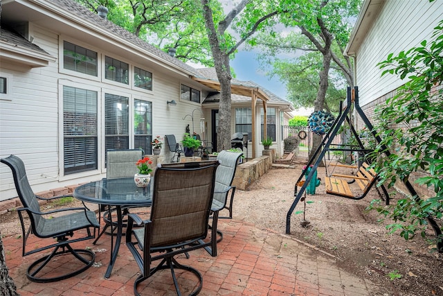 4728 Misty Oak Ln, Arlington, TX 76017 - view of patio / terrace featuring outdoor dining space and fence