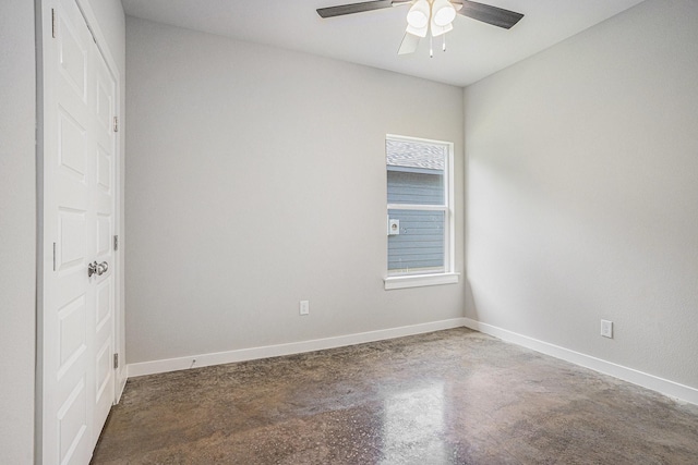 4041/2 Evans St, Cleburne, TX 76031 - spare room featuring concrete floors, ceiling fan, and baseboards