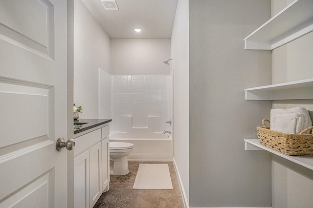 4041/2 Evans St, Cleburne, TX 76031 - full bathroom with toilet, tub / shower combination, baseboards, and vanity