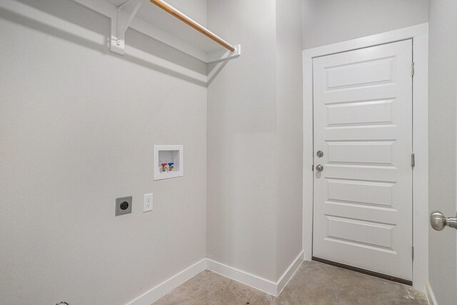 4041/2 Evans St, Cleburne, TX 76031 - laundry room with hookup for an electric dryer, hookup for a washing machine, and baseboards