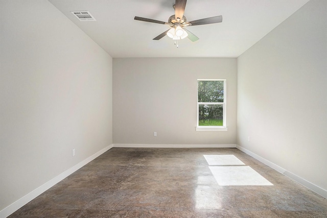 4041/2 Evans St, Cleburne, TX 76031 - spare room featuring finished concrete flooring, ceiling fan, and baseboards